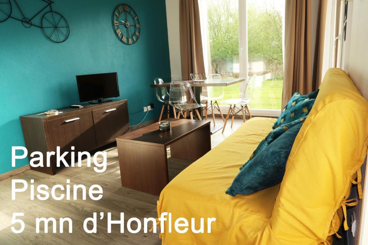 Charmant 2 Pieces Proche D Honfleur, Piscine En Saison, Parking Gratuit, Wifi Équemauville Kültér fotó